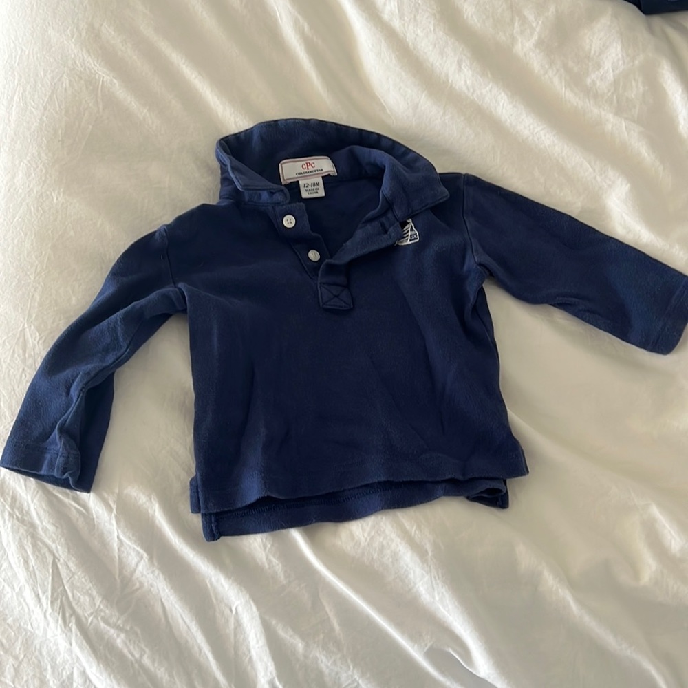 CPC navy Long Sleeved Polo 12-18M